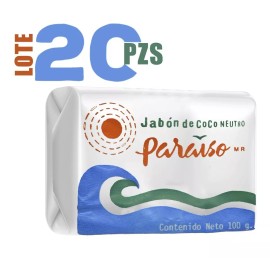 Paraiso Lote Jabón De Coco Neutro Corporal Paraíso Autentico 20pzs