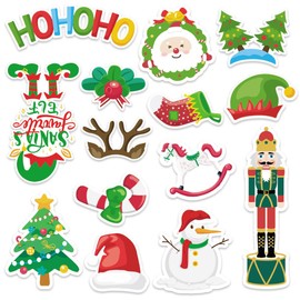 Hying 56 PCS Christmas Cutouts Xmas Tree Snowman Bulletin Board Set Christmas Santa Cutout Decorations Winter Holiday Cutouts Cardstock Paper Cut-Outs for Classroom Chalkboard Christmas Decorations