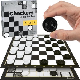 Juego de mesa de damas con 30 piezas de damas, juego de mesa clásico para niños y adultos