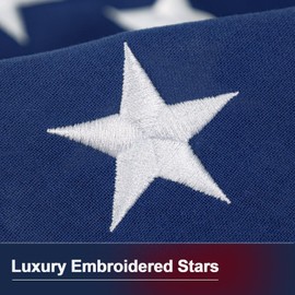 Spun Polyester American Flag 4x6 FT Outdoor, Premium American Flags for Outside 4x6 TearProof Series, Longest Lasting, All Weather Heavy Duty USA Flag, US Flags with Deluxe Embroidered Stars, Brass Grommets