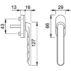 Hoppe Luxembourg 099KH/U26 Aluminium Window Handle Rotation/Tilt