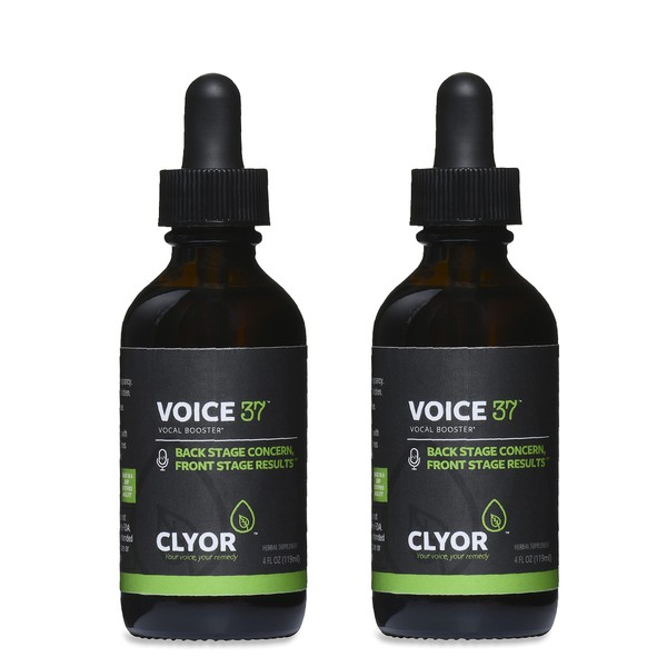Voice37 - Singers Voice Remedy - 2 Pack All Natural Herbal Vocal Booster Formula to Lubricate Soothe and Relieve Hoarseness Dry Itchy Throat - Enhance Singing and Speaking - 2 oz - VOICE37 by Clyor