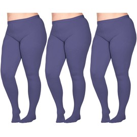(3 Pairs) Extra Wide Compression Tights for Women Circulation 20-30mmHg - Opaque Graduated Support Compression Pantyhose for Swelling, Post Surgery - Purple, 4X-Large - A204PR7-3