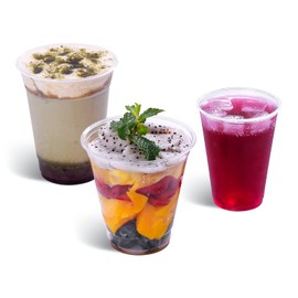 EDI [10 oz. - 100 Pack] Crystal Clear Disposable PET Plastic Cups