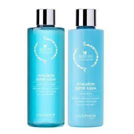 Meoncell Hyaluron Super Aqua Ampoule Toner 420ml+Emulsion 300ml Women's Skin Lotion Basic Cosmetics Set Moisture Moisturizing Wrinkle Whitening / 메온셀 히아루론 수퍼 아쿠아 앰플토너 420ml+에멀전 300ml  여성 스킨로션 기초화장품 세트 수분 보습 주름 미백