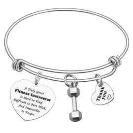 Fitness Trainer Gifts for Women Bracelet Fitness Instructor Gift Thank You Gift for Fitness Coach Appreciation Jewelry Gift Gym Workout Gift Personal Trainer Gift Coworker Retirement Gift