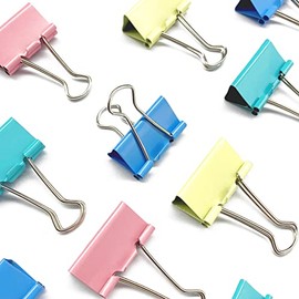 Ykimok Clips para carpeta, 1.25 pulgadas, paquete de 48 unidades, medianos, 4 colores vibrantes: rosa, azul, verde