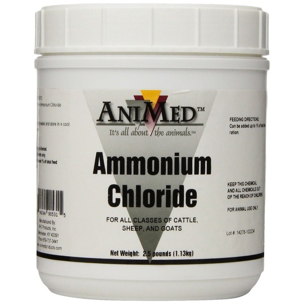 ANIMED Powder 99.9-Percent Ammonium Chloride for Horses Dogs Cats Cows Sheep and Goats, 2.5-Pound…