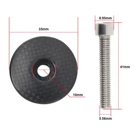 Carbon Fiber Cycling Headset Stem Top Cap Front Fork Stem Top Caps Bowl Bike Stem Cover with Screws