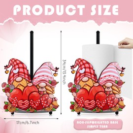 Valentine's Day Paper Towel Holder Metal Valentine Decorations for Home Bathroom Love Gnome Paper Towel Holder Stand Valentine Kitchen Decor Accessories for Home Large Towel Stand for Countertops