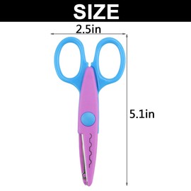 Aoen 4 Pcs Kids Scissors, Safety Scissors Craft Colorful Children Serrated Creative Paper Edger for Crafts, Scrapbooking, DIY Photo & Art Projects