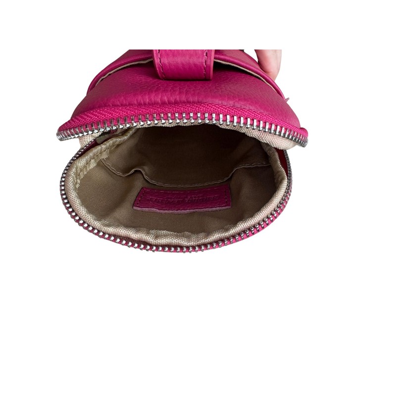 Italian Genuine Leather Mini Phone Pouch Bag with detachable &