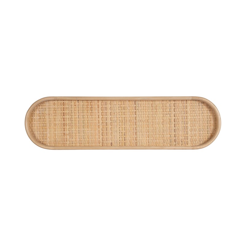 Kate and Laurel Planche Decorative Capsule Woven Tray with Solid