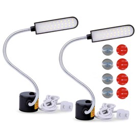 EVISWIY Sewing Machine Light LED Lighting (30LEDs) 6 Watt Multifunctional Flexible Gooseneck Arm Work Lamp with Magnetic Mounting Base for Workbench Lathe Drill Press 2 Pack