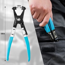 DURATECH Hose Clamp Pliers, Hose Clamp Tool with Swivel Flat Band, Automotive Repair Tool for the Removal and Installation of Ring-Type and Spring Band Clamps