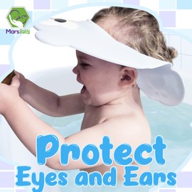 Mars Baby Shampoo Bath Visor - Bath Shower Cap Keeps Water Out of Babies Eyes During Bath Time - Adjustable Baby Shampoo Cap - Toddlers, Babies, Children - Blue