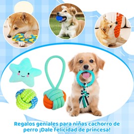 OYANIA Juguetes para Perros 16 Piezas,Juguetes para Masticar Cachorros de 16 Unidades,Dog Toys para Rechinar Los Dientes,Resistente para Perros Medianos y Pequeños,Limpieza de Los Dientes de su Perro