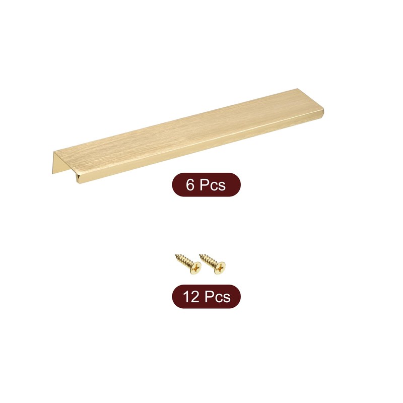 QUARKZMAN Cupboard Finger Edge Pull, 6 Pieces 200 mm /