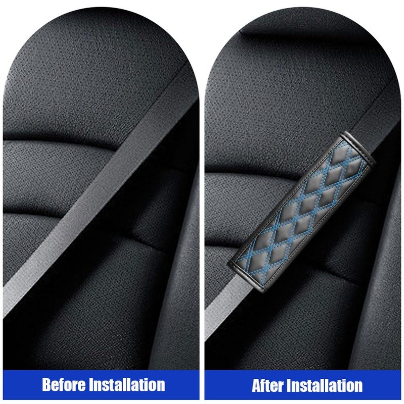 JDDRY 2PC Seat Belt Neck Protector,Car Seat Belt Covers Pads,Leather