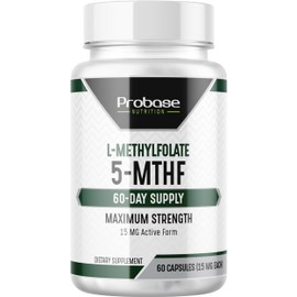 Professional Strength L-Methyl Folate 15mg - Active 5-MTHF Form - Supports Mood, Methylation, Cognition - Bioavailable Vitamin B9 (60 Capsules) - Vegan, Non-GMO, Gluten-Free