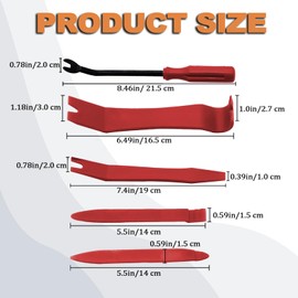 YUMITATA 5 Pcs Auto Trim Removal Tool Kit for Car Door Clip Panel & Car Dash Radio Audio & Audio Dashboard Dismantle (Red)