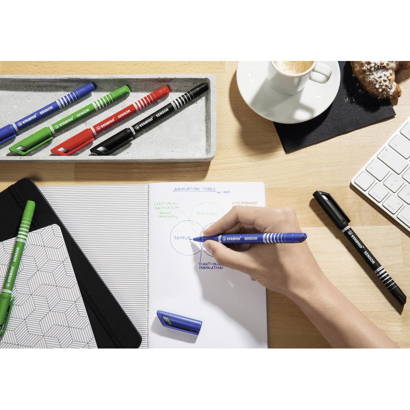 STABILO Sensor F Fineliner with Spring-Loaded Tip Fine Single Pen