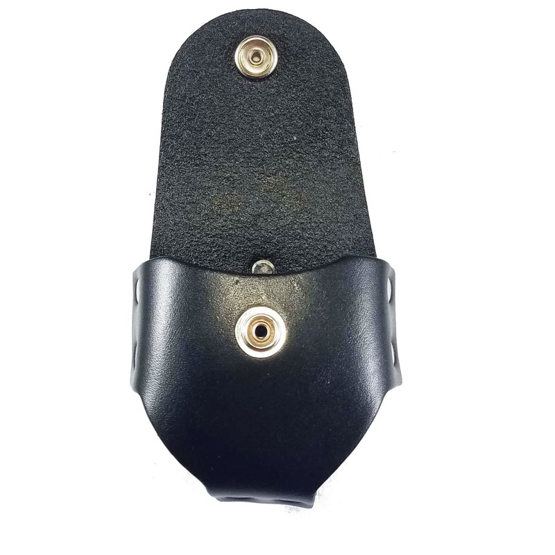 Custom Black Ranger Star Leather Snuff Can Holder with Snap