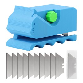 Ranjaner 3D Printed Cat Scratcher Cutter Tool, Handheld Cardboard Craft Machine with 10 Blades, Kitten-Shaped DIY Kit for Scratching Boards & Beds(Blue,Size:4inch)