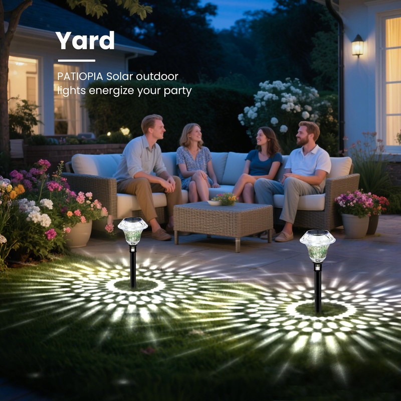 PATIOPIA Solar Pathway Lights Garden Decor for Yard, Solar Garden