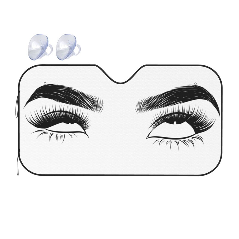 VunKo Front Window Car Sun Shade Windshield- Funny Female Eyes