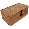 Gatuida Rectangular Wicker Baskets with Lids, Seagrass Storage Baskets with