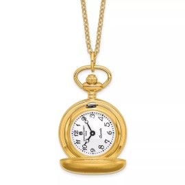 Charles Hubert 28" Ladies Charles Hubert Satin Gold-finish Brass Pendant Watch Necklace