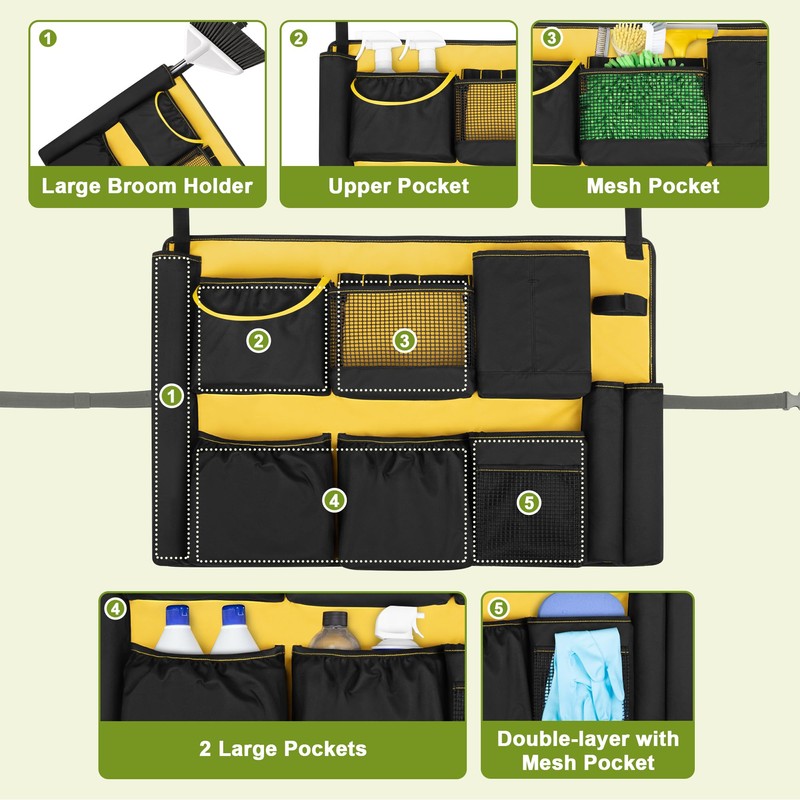 HODRANT 32-55 Gallon Trash Can Caddy Bag, Garbage Bin Apron