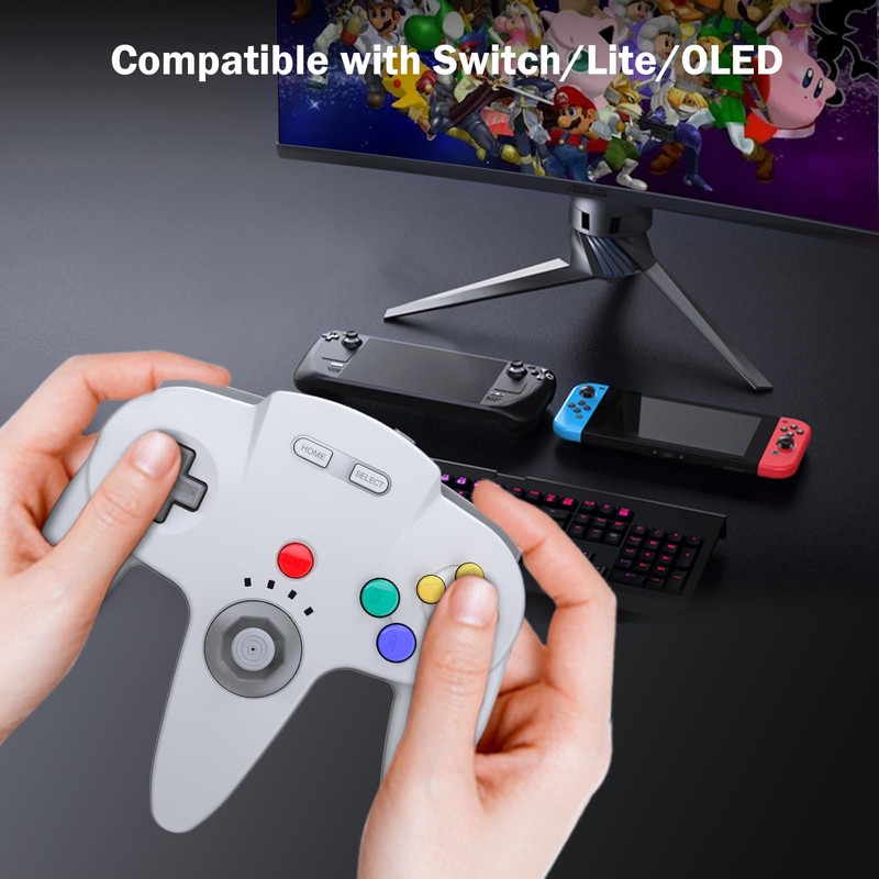 Wireless N64 Controller for Switch, 2.4GHZ Remote Wireless Joystick Controller