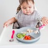 green sprouts Learning Plate-Gray, Gray,