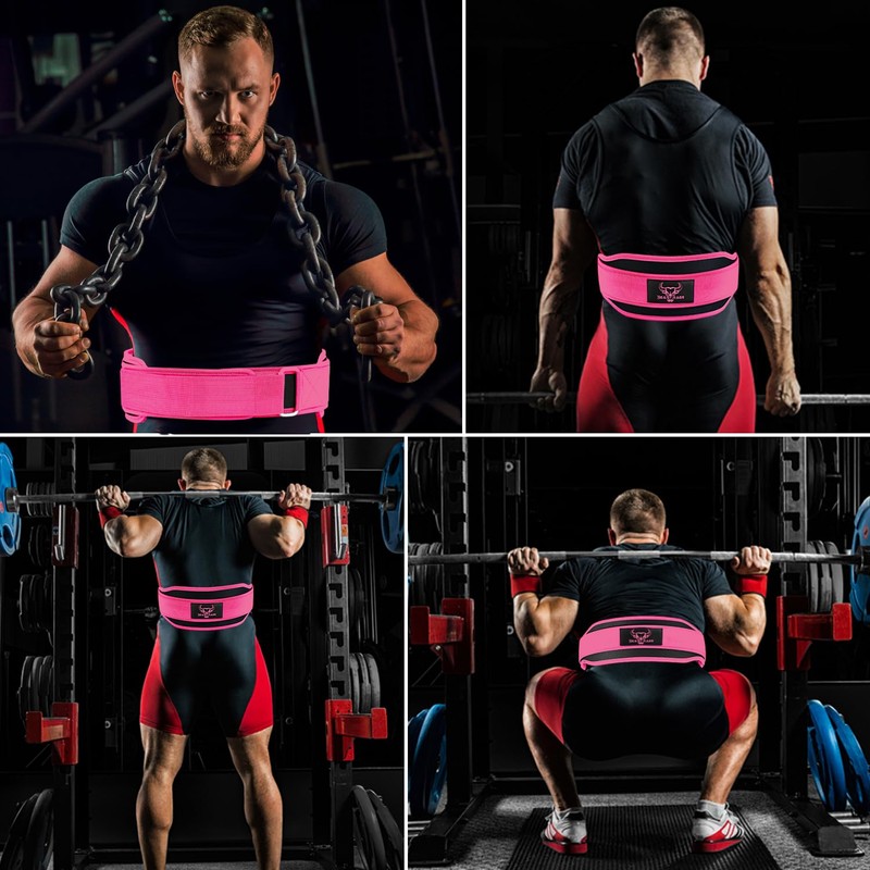 Weight Lifting Belt Double Strength 5.5cm Padded Neoprene Back Gym