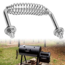 FENXDN 5-3/8" Stainless Spring Handle with 1/2" Seet Rod for BBQ Grills, Wood Stoves | Sturdy and Heavy Duty, Bolt on, Includes Hardware