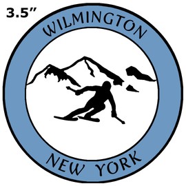 Athena Brands Wilmington New York Extreme Sports Skier - Car Truck Window Bumper Sticker Decal - Columbia Blue