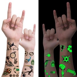 QIXCOZTI Sports Ball Pre-Cut Temporary Tattoos Birthday Party Decorations Favors Supplies Basketball Football Baseball Soccer Tattoo Stickers Gifts for Boys Girls Class Prizes Carnival