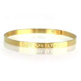 WAVEPIRATE® Bangle Bracelet Stainless Steel with Engraving Glam Women's Surfer, Stainless Steel