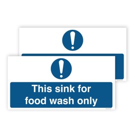 Pack of 2 Food Hygiene Stickers (200 x 100 mm) Waterproof Food Wash Only Food Safety Stickers
