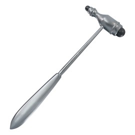 DocCheck Trömner "Klopp" Reflex Hammer - Metal Handle, Neurological Grip Tip for Stretching and Skin Reflexes, Heavy Hammer Head, Easy Disinfection, Available in Various Colours (Silver)