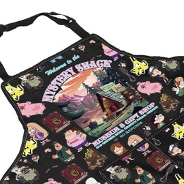 BAUNA Mystery Shack Kitchen Apron Cartoon Apron With Pocket Gravity Falls Kitchen Decor Mystery Shack Housewarming Gift (Mystery Apron)