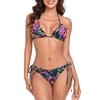 RELLECIGA - Conjunto de bikini triangular ondulado para mujer, traje