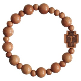 Light Jujube Wood 10mm Rosary Bracelet, 10mm, Wood