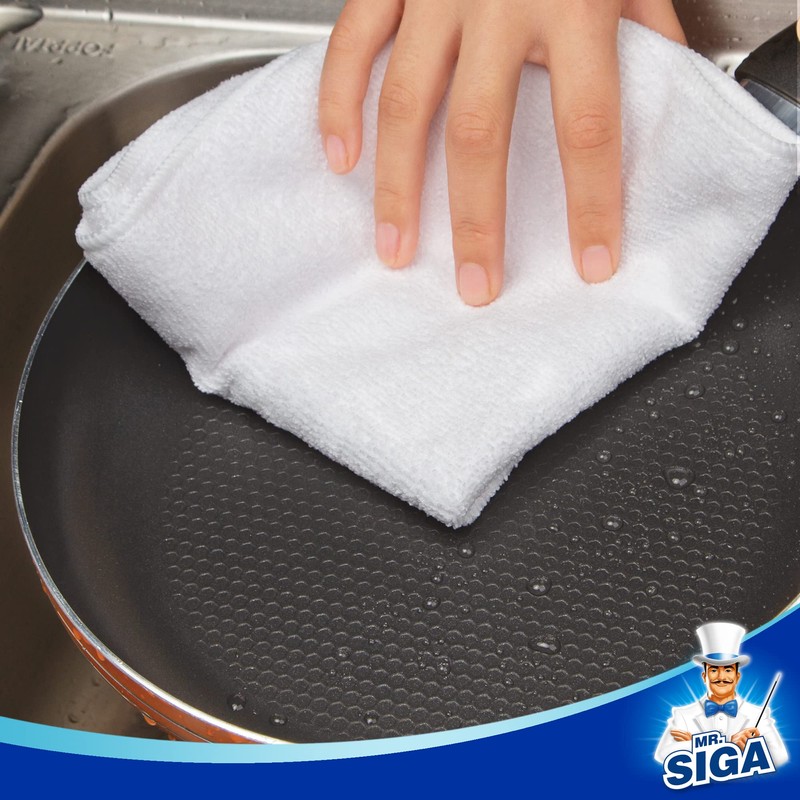 MR.SIGA Microfiber Cleaning Cloth, Commercial Towel Kitchen Cleaning Car Wash