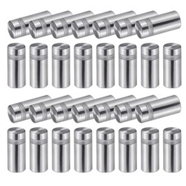 Favide 48 Packs Sign Standoff Screws Advertising Screws Stainless Steel Wall Standoff Mounts Glass Acrylic Nail for Glass Artwork and Sign Displays (1/2 x 3/4 Inch)