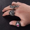 Jstyle 16 Pieces Vintage Punk Rings for Men Women Gothic