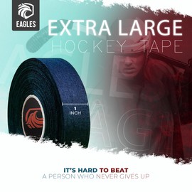 EAGLES Hockey Tape 2 Rolls Black Cloth Grip Tape and 2 Rolls Clear Multipurpose Shin Pad Guard Tape - Strong Adhesive - Durable Cloth or PVC Tape - Hokey Sports Gifts, Accessories, Equipment, Gear