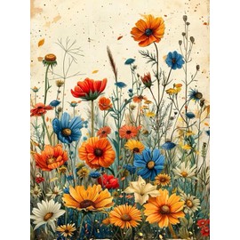 DYAIANGMU Stamping Cross Stitch Kit,Flower Cross Stitch Kit for Adult Beginners, Full Line DIY Cross Stitch Stitching Kit for Home Decor Cross Stitch Patterns 15.7x11.8 inches